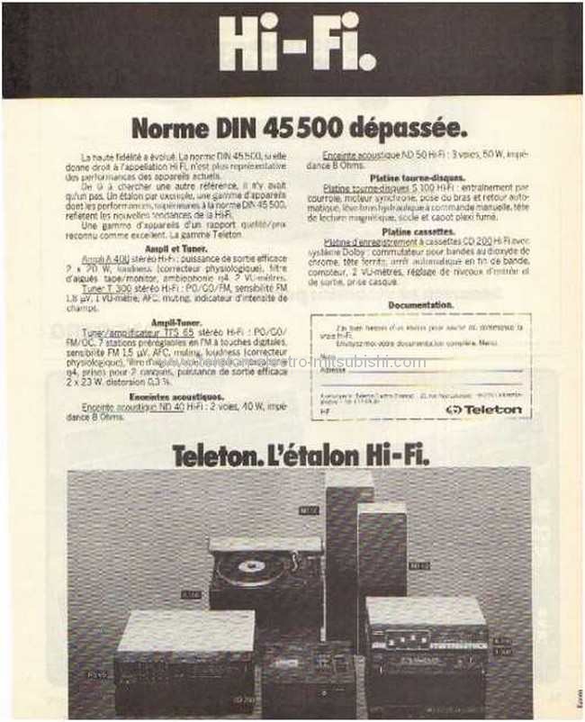 Publicité TELETON 1975